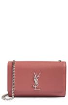 Saint Laurent Medium Kate Calfskin Leather Wallet On A Chain - Pink