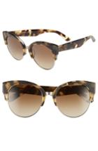 Women's Diff Stella 55mm Polarized Cat Eye Sunglasses - Moss Havana/ Brown