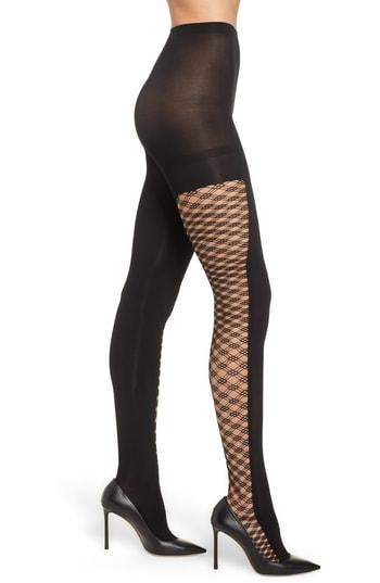 Women's Zeza B By Hue Trellis Net Tights - Black