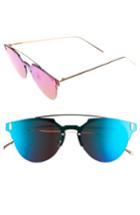 Women's Leith 50mm Mirrored Round Sunglasses - Blue