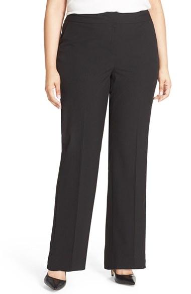 Women's Sejour 'ela' Stretch Curvy Fit Wide Leg Suit Pants