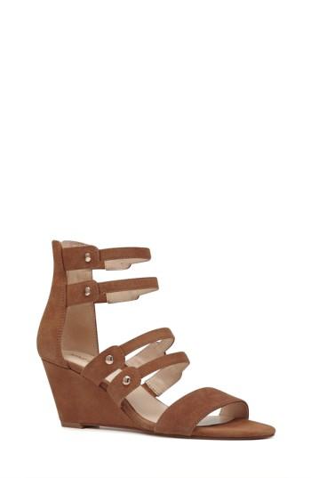 Women's Nine West Illusion Cage Sandal .5 M - Beige