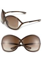 Women's Tom Ford 'whitney' 64mm Open Side Sunglasses - Dark Brown