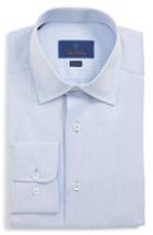 Men's David Donahue Slim Fit Stripe Dress Shirt .5 - 34/35 - Blue