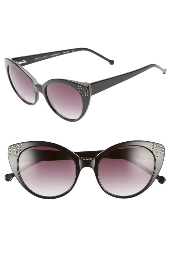 Women's Colors In Optics Seema 52mm Gradient Lens Cat Eye Sunglasses - Black