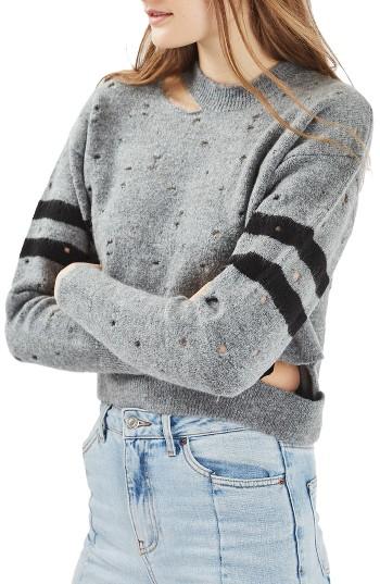 Women's Topshop Nibbled Stripe Sweater