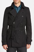 Men's Burberry Sandringham Short Double Breasted Trench Coat Us / 56 Eu - Black