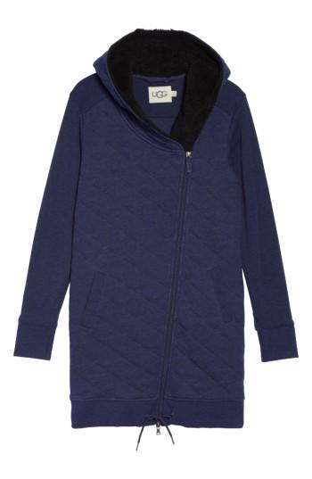 Women's Ugg 'kayla' Quilted Hoodie - Blue