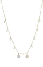 Women's Meira T Double Diamond Disc Charm & Freshwater Pearl Necklace