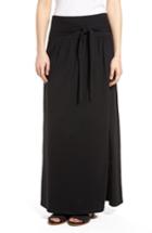 Women's Caslon Tie Front Cotton Maxi Skirt - Black