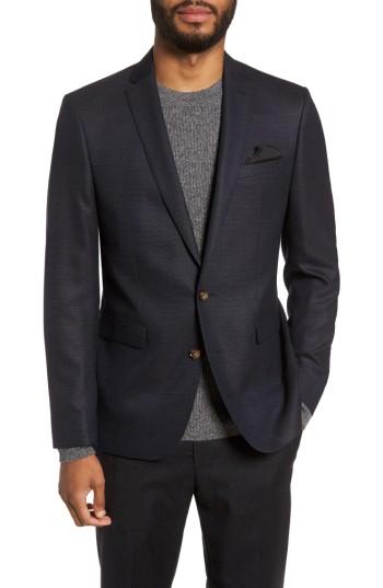 Men's Sand Trim Fit Hopsack Wool Blazer R - Brown