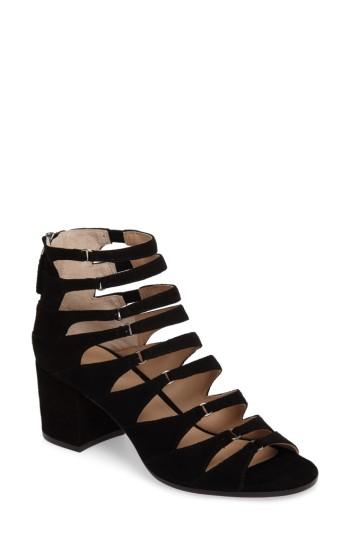 Women's Pour La Victoire Amani Block Heel Cage Sandal .5 M - Black