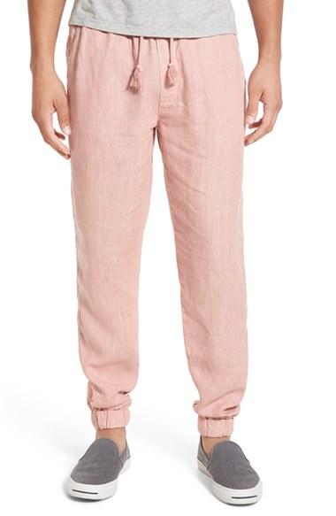 Men's Original Paperbacks 'catalina' Linen Joggers - Pink