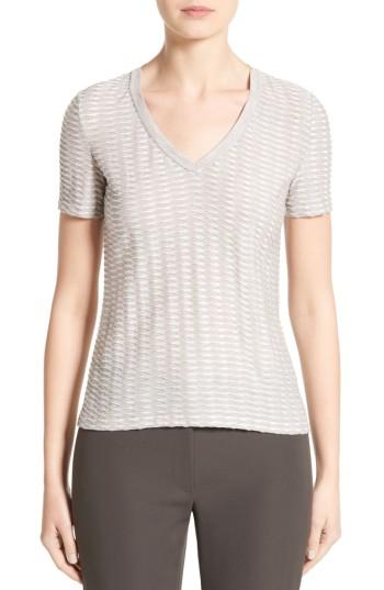 Women's Armani Collezioni Metallic Jersey Tee - Beige