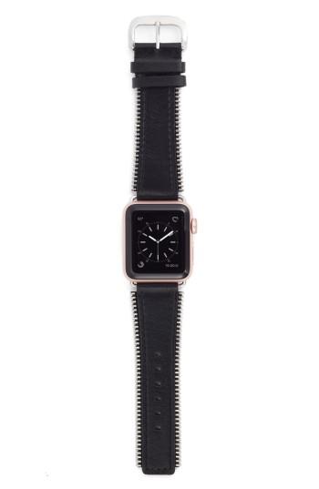Women's Bezels And Bytes Zip Teeth Leather Apple Watch Strap, 38mm