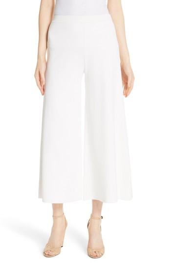 Women's Theory Henriet K Lustrate Wide Leg Crop Pants, Size - White