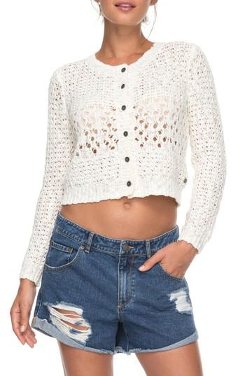 Women's Roxy Beach Adventure Crop Cardigan - White