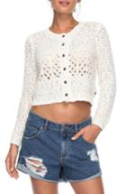 Women's Roxy Beach Adventure Crop Cardigan - White