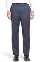 Men's John W. Nordstrom Flat Front Solid Wool Trousers - Blue