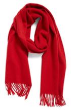 Women's Nordstrom Solid Woven Cashmere Scarf, Size - Red