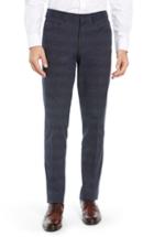 Men's Nordstrom Men's Shop Trim Fit Plaid Trousers X 34 - Blue