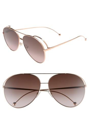Women's Fendi 52mm Aviator Sunglasses - Gold Copper