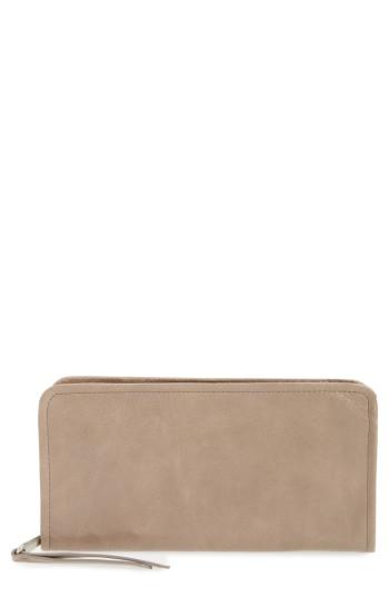 Women's Hobo Remi Calfskin Leather Zip-around Wallet - Grey