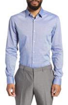 Men's Boss Isko Slim Fit Dot Dress Shirt - Blue