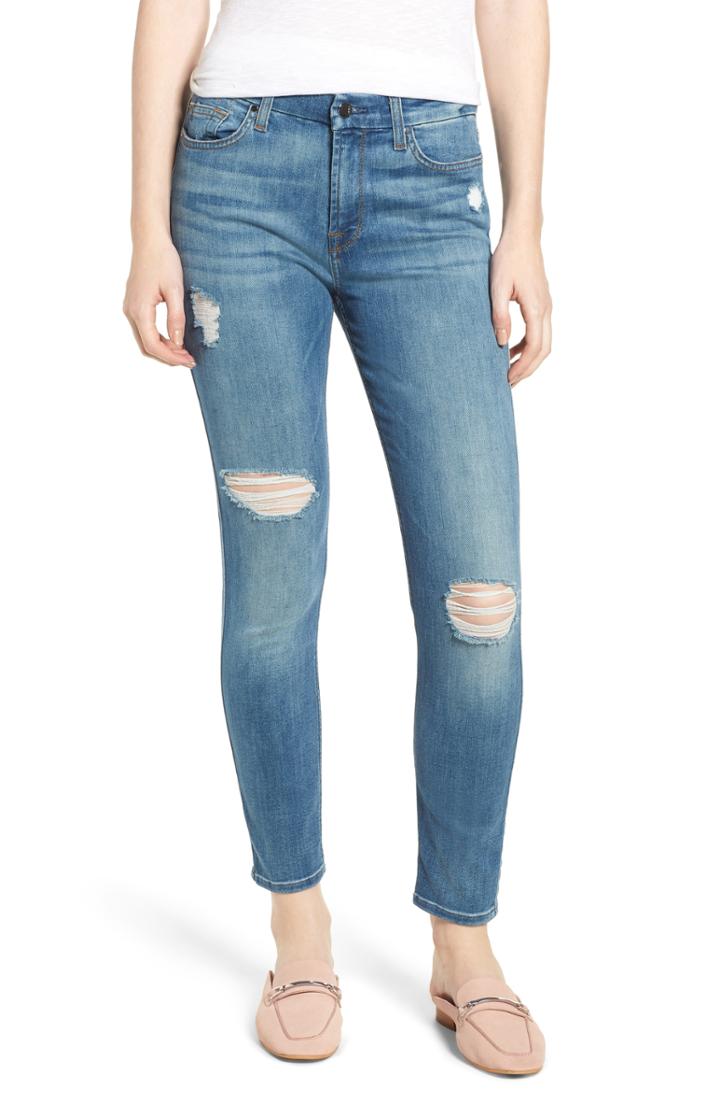 Women's Jen7 Ripped Ankle Skinny Jeans