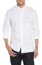 Men's Lacoste Regular Fit Solid Poplin Sport Shirt Eu - White
