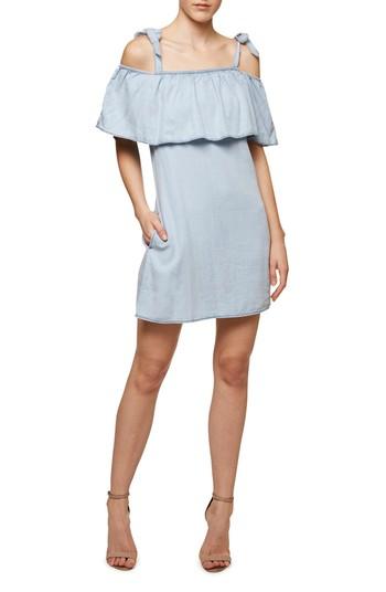 Women's Sanctuary Sigrid Chambray Tie Shoulder Dress - Blue