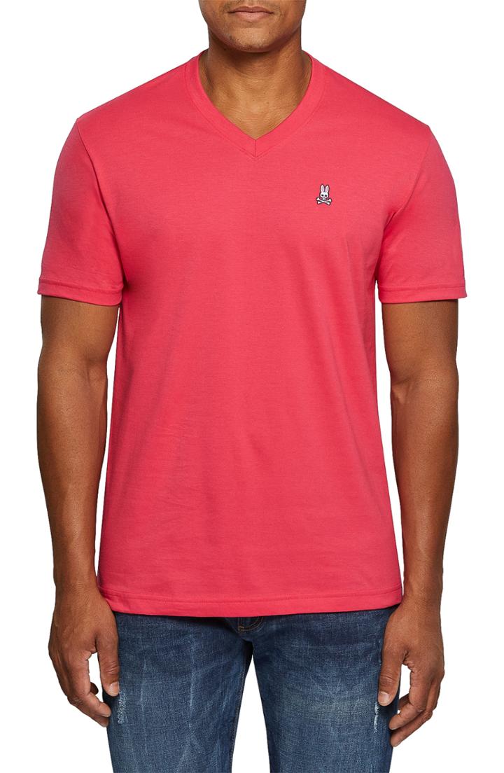 Men's Psycho Bunny V-neck T-shirt (xl) - Red