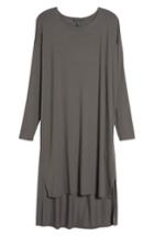 Petite Women's Eileen Fisher High/low Jersey Shift Dress, Size P - Brown