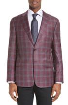 Men's Armani Collezioni Trim Fit Plaid Wool Sport Coat S Eu - Purple