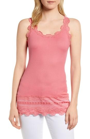 Women's Rosemunde Silk & Cotton Rib Knit Tank - Pink