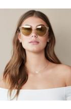 Women's Sonix Ibiza 55mm Cat Eye Sunglasses - Gold Wire/ Amber Mirror