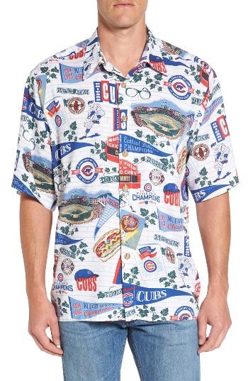 Men's Reyn Spooner Chicago Cubs Print Camp Shirt - White