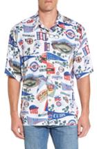 Men's Reyn Spooner Chicago Cubs Print Camp Shirt - White