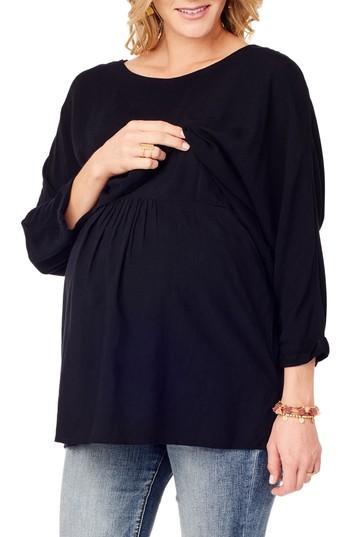 Women's Ingrid & Isabel Double Layer Maternity/nursing Top - Black