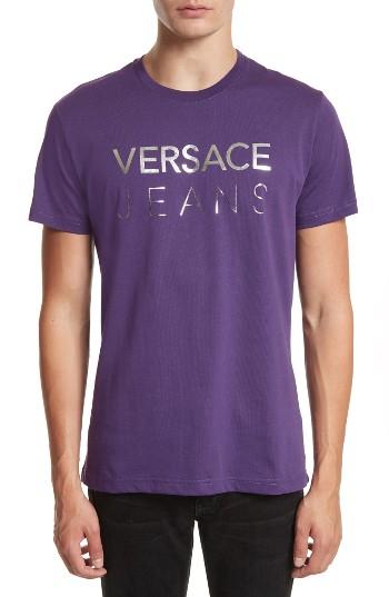 Men's Versace Jeans Foil Logo T-shirt - Purple
