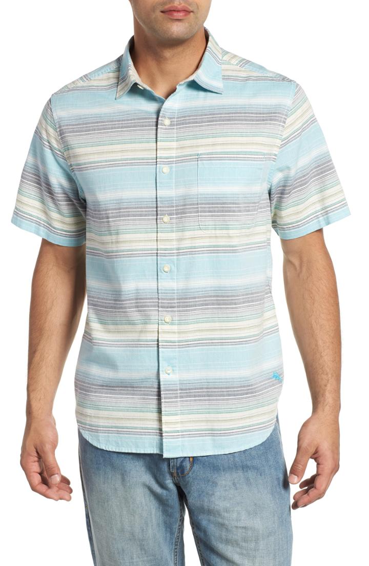 Men's Tommy Bahama Somara Stripe Sport Shirt, Size - Blue