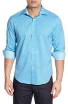 Men's Bugatchi Classic Fit Check Sport Shirt - Blue/green