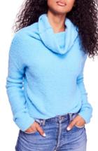 Women's Free People Stormy Cowl Neck Sweater - Blue