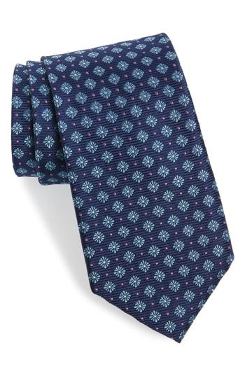 Men's Nordstrom Men's Shop Notting Hill Geometric Silk Tie, Size X-long - Blue