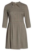 Women's Gal Meets Glam Collection Blanche Check Bow Tie Fit & Flare Dress