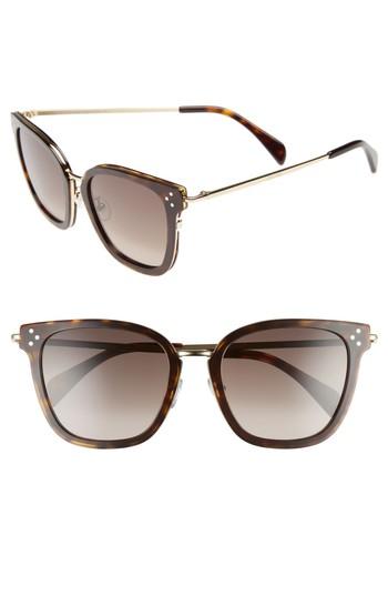 Women's Celine Special Fit 54mm Sunglasses - Havana/ Gold/ Brown