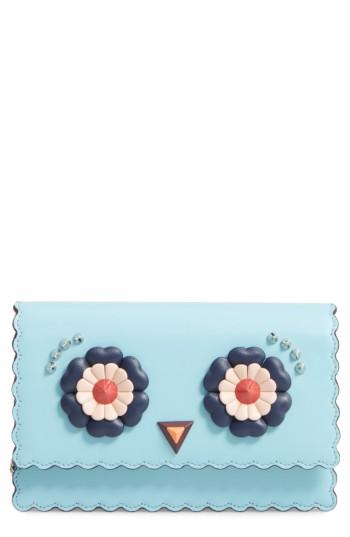 Women's Fendi Faces Leather Tube Wallet On A Chain -