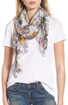 Women's Rag & Bone Floral Camo Chiffon Silk Scarf, Size - White