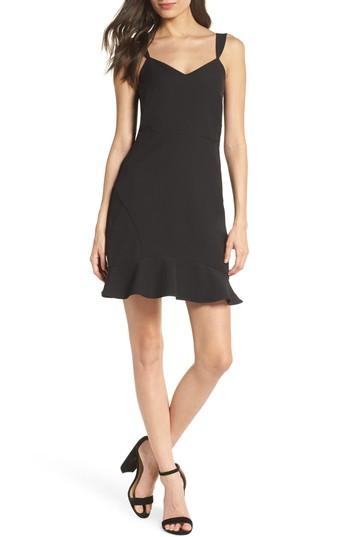 Women's Nsr Ruffle Hem Minidress - Black