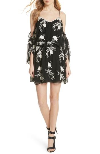 Women's Alice + Olivia Holden Embroidered Cold Shoulder Romper